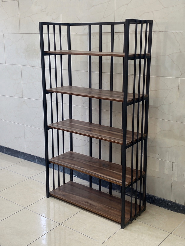 کتابخانه و استند چوب و فلز عرض ۸۰ طرح شیاردار